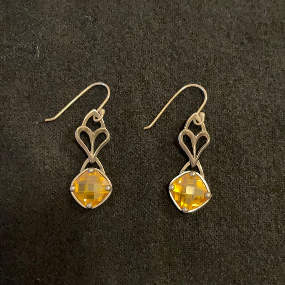 Silpada Sterling Silver & Amber drop Earrings